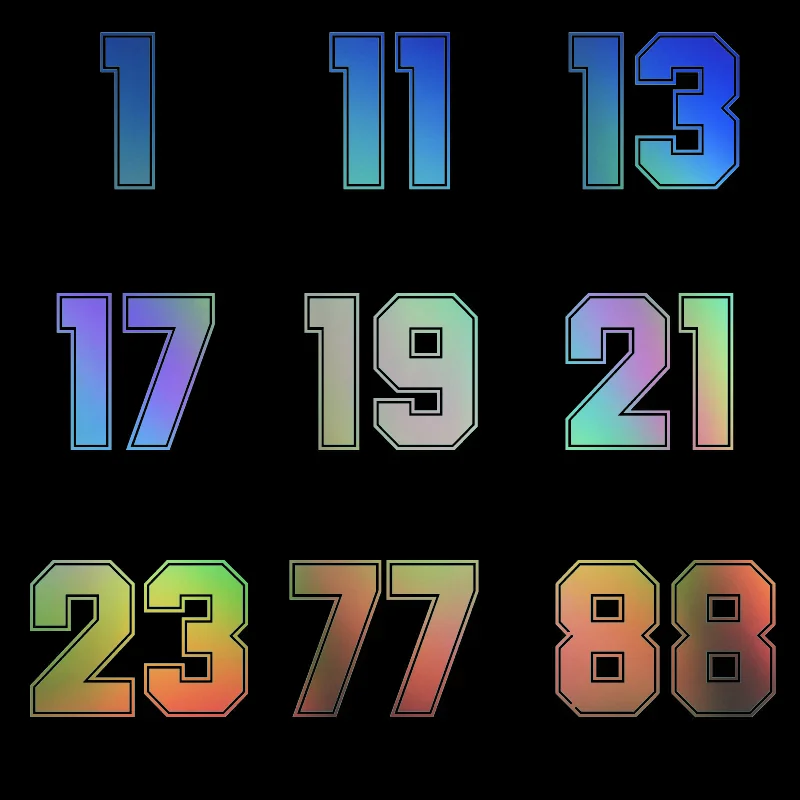Car Sticker Funny Racing Number 11 13 17 19 21 23 77 Car Waterproof Vinyl Decal Stickers for Motorcycle Bumper