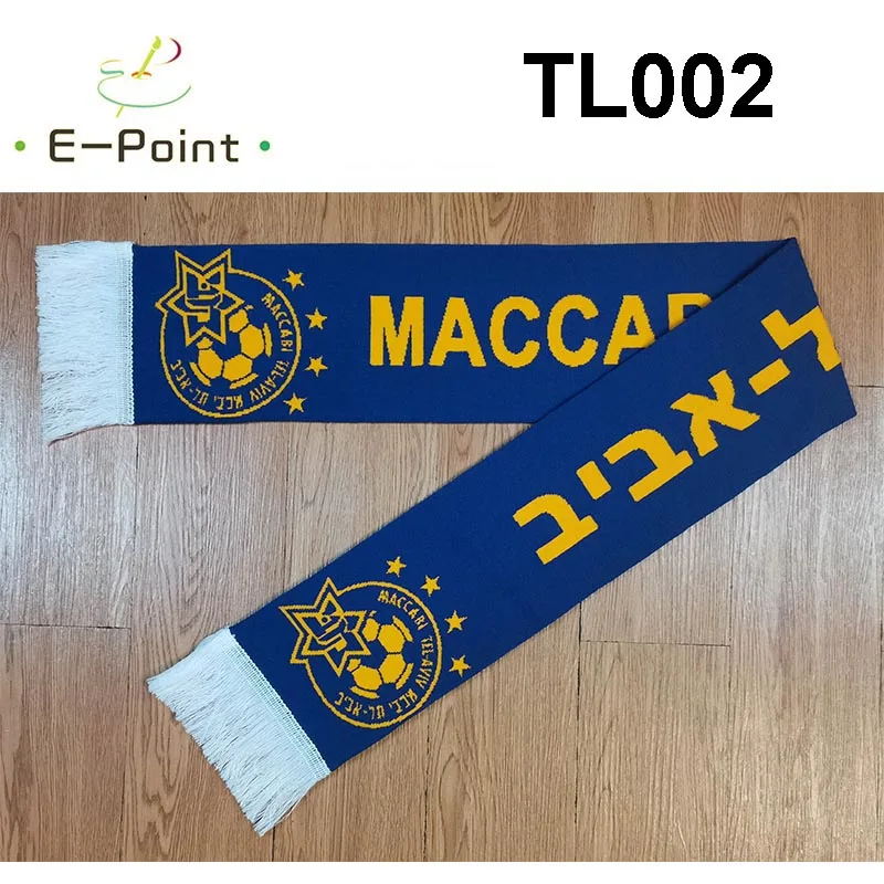 145*18 cm Size Maccabi TLV SC Scarf for Fans Double-faced Knitted TL002