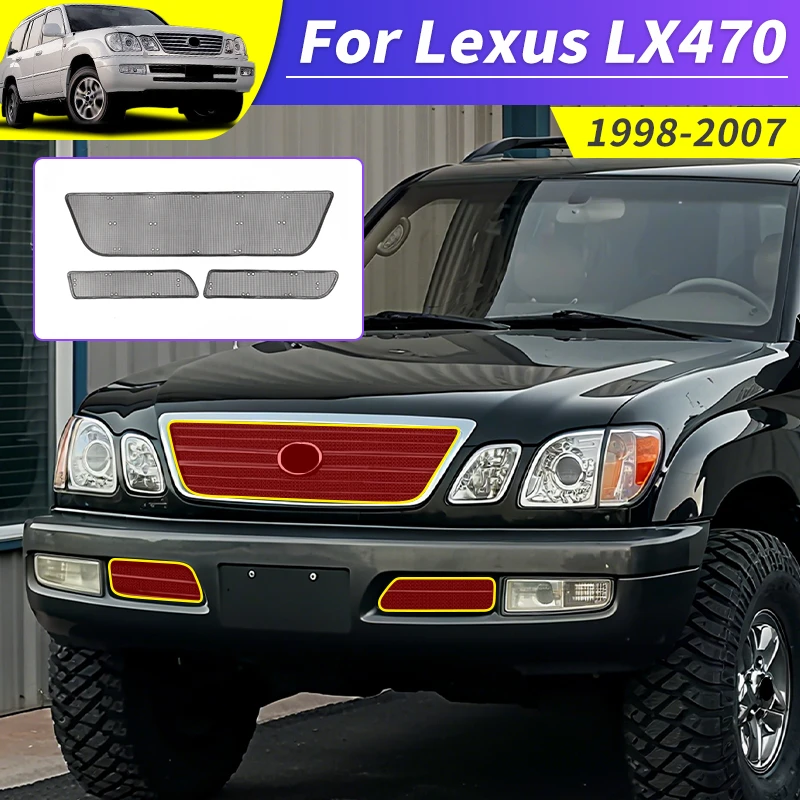 

Для Toyota 1998-2007 Lexus LX 470, передняя решетка, сетчатая крышка, защита конденсатора переменного тока, простая установка, аксессуары для экрана от ошибок