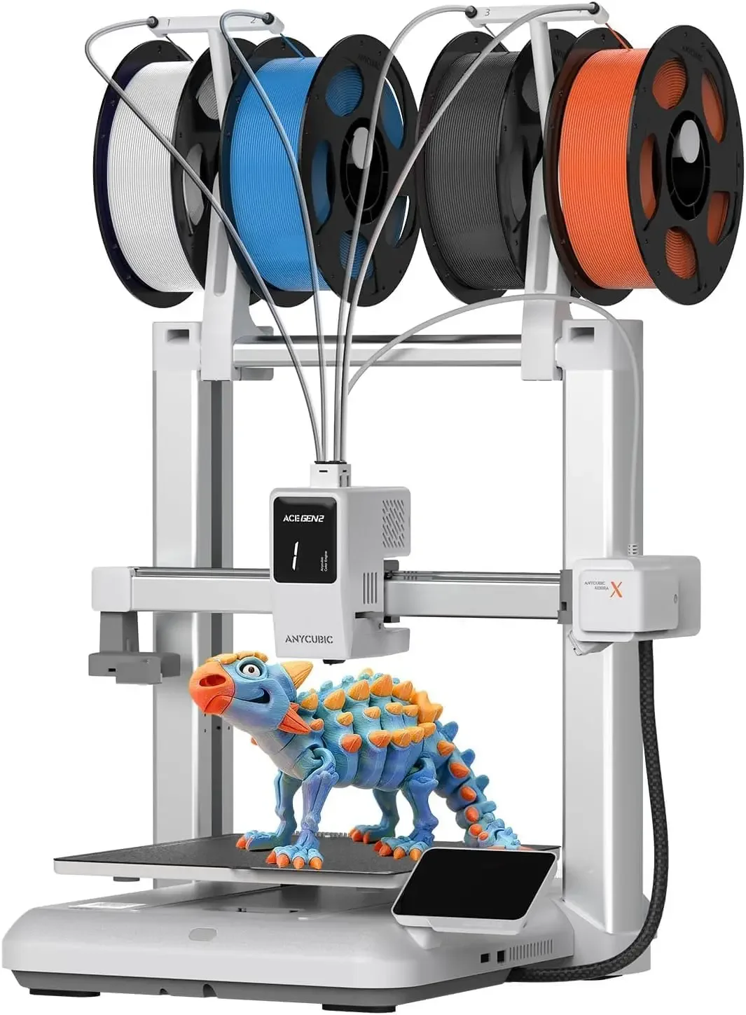 Kobra X Multicolor 3D Printer, Easy Setup with Native 4-Color Printing Up 19 Color, 600mm/s Fast 3D Printing, AI Camera, Quiet