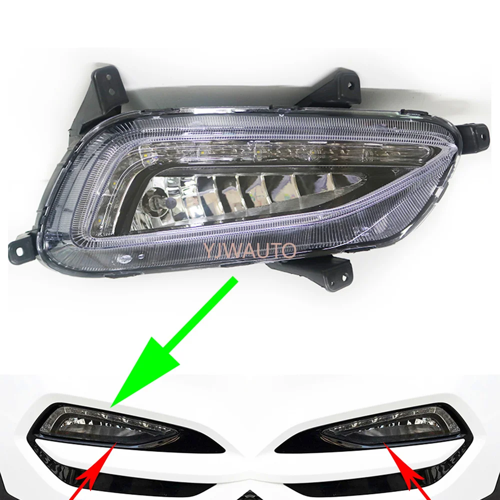 For Hyundai Tucson 2015 2016 2017 2018 Foglights Car Fog Lamp Auto Signal Lamp Front Bumper Grille Driving Fog Light Assembly