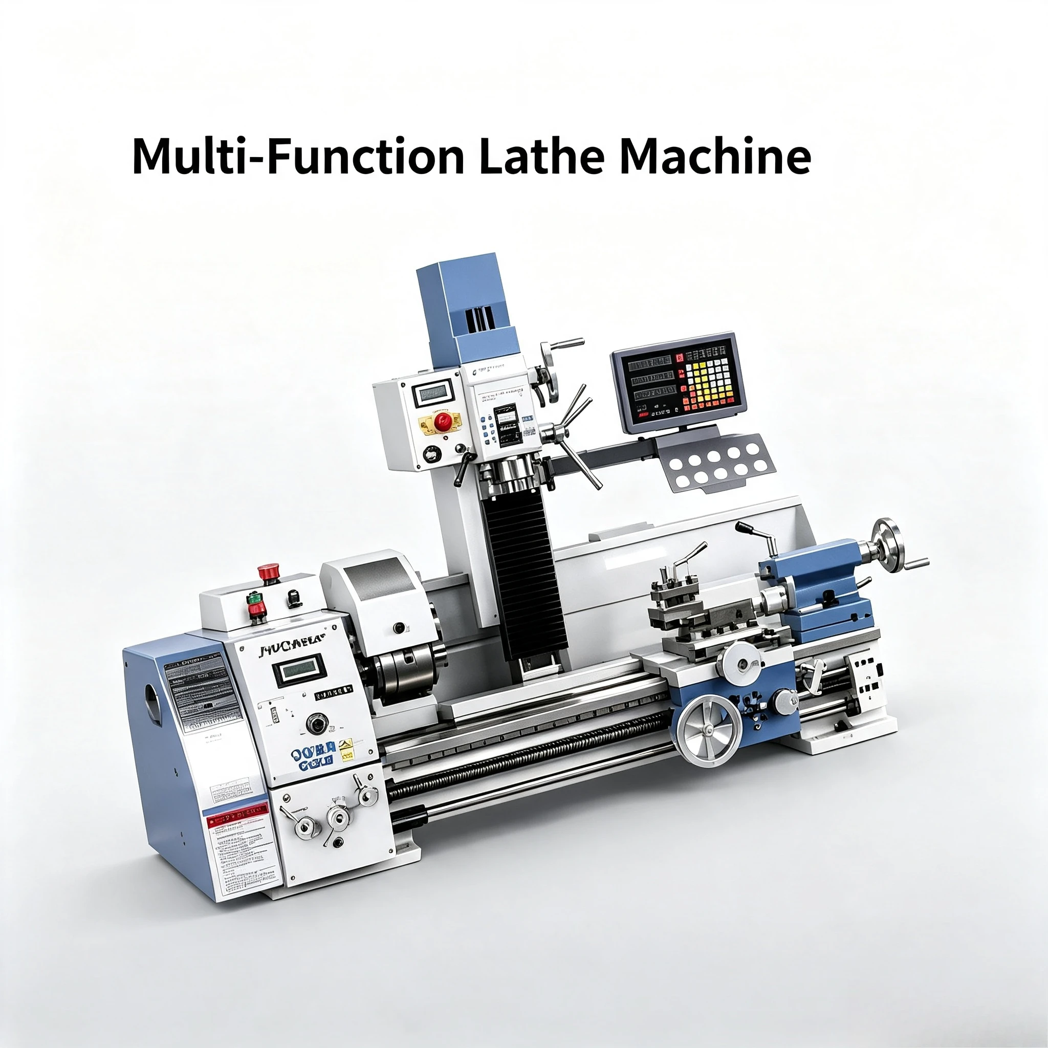 3-in-1 Multi-functional Lathe Drilling Milling Machine, Household Combined Metal Processing Machine for Turning Drilling Milling