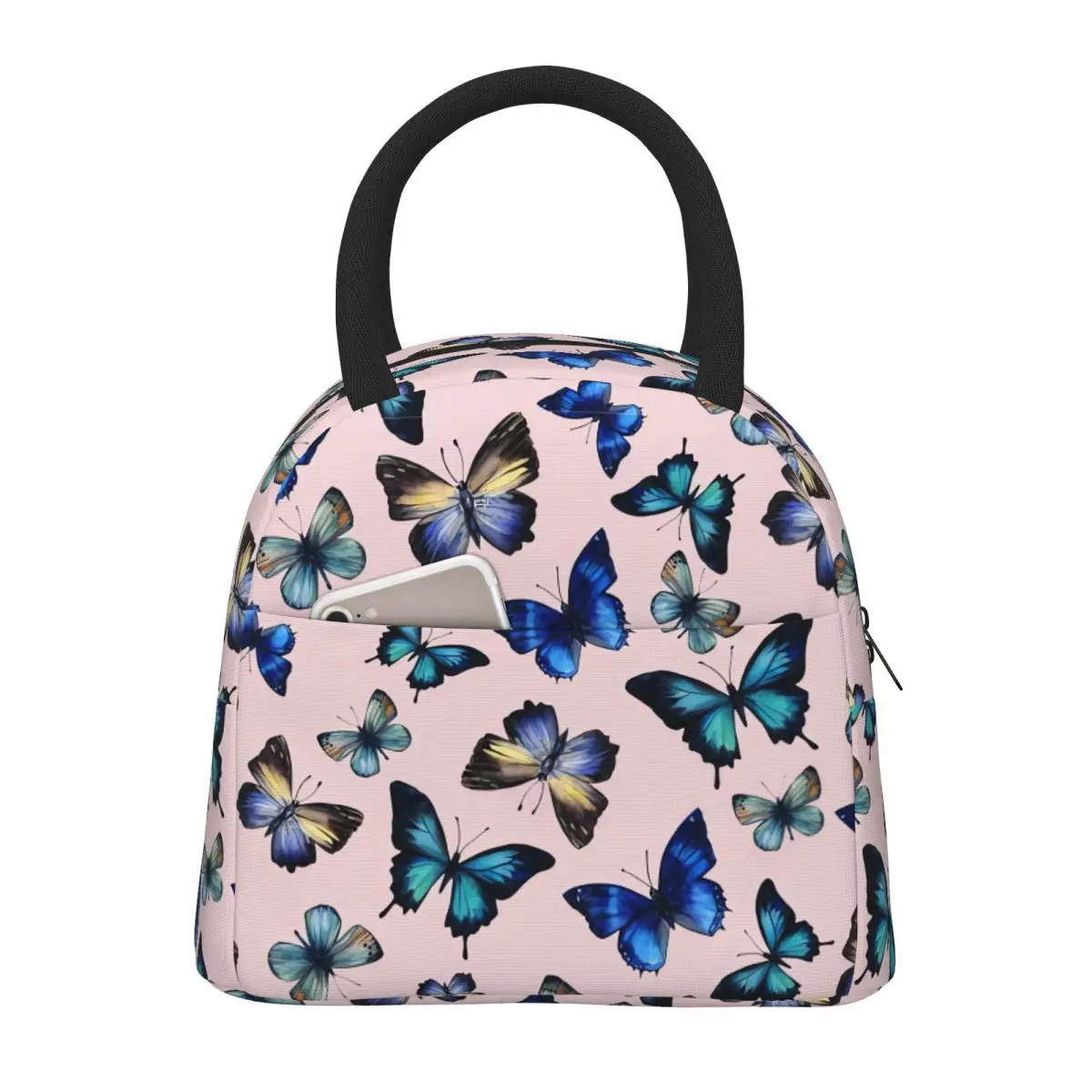 

Watercolor Butterfly Lunch Bag Women Insulated Kawaii Portable Reusable Waterproof Cute Lunch Bags for Women