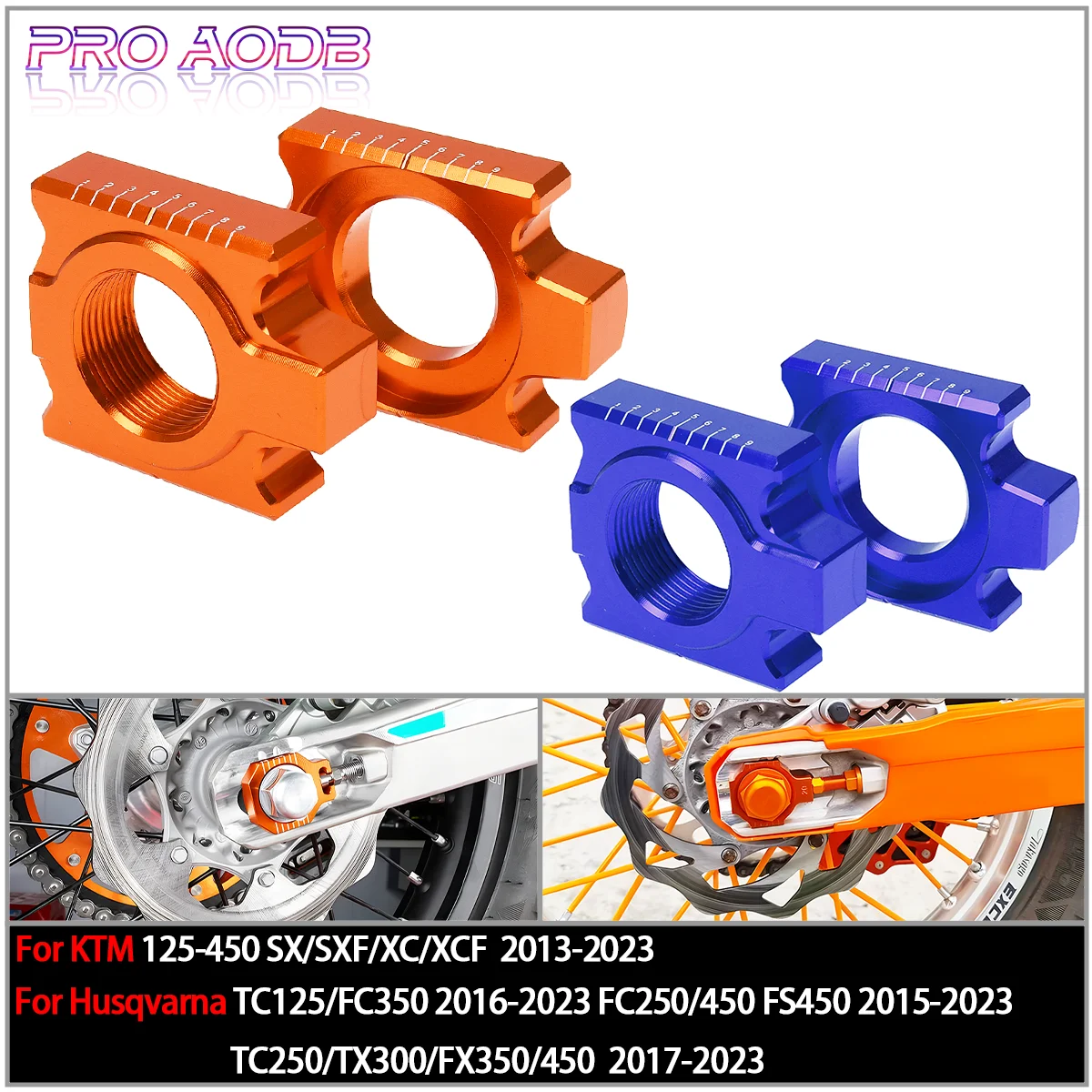 

25mm CNC Rear Chain Adjuster Axle Blocks For KTM SX SXF XC XCF 125 250 300 350 450 For Husqvarna TC TX FC FS FX 2015-2020