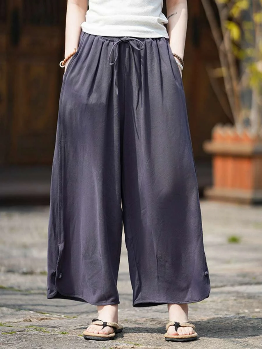 

Loose Wide Leg Cotton Linen Men's Casual Trousers Straight Cut Spring Summer Hanfu Japanese Style New Chinese Fashion