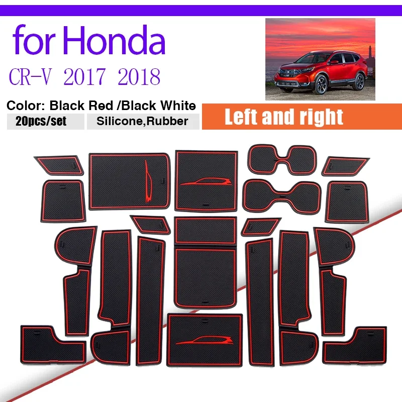 

Rubber Dust-proof Mat for Honda CRV CR-V CR V 5th 2017~2022 Door Groove Cup Holder Sticker Pad Gate Slot Lnter Car Accessorie