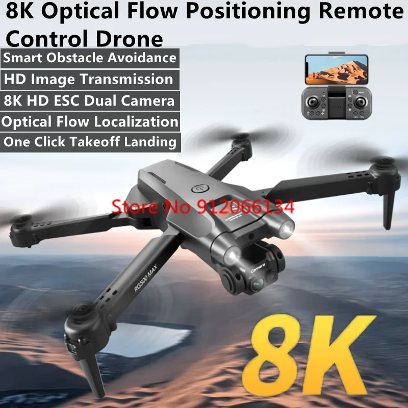 

Профессиональный 8K ESC HD антенна WIFI FPV RC Quadcopter Drone 360° ° Рулонный дрон с оптическим потоком, избегайте препятствий, дистанционное управление