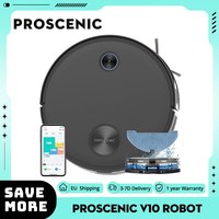 Proscenic V10 Robot Vacuum Cleaner 3 In 1 Vacuuming Sweeping and Mopping 3000pa Vibrating Mopping System LDS Navigation 2600mAh