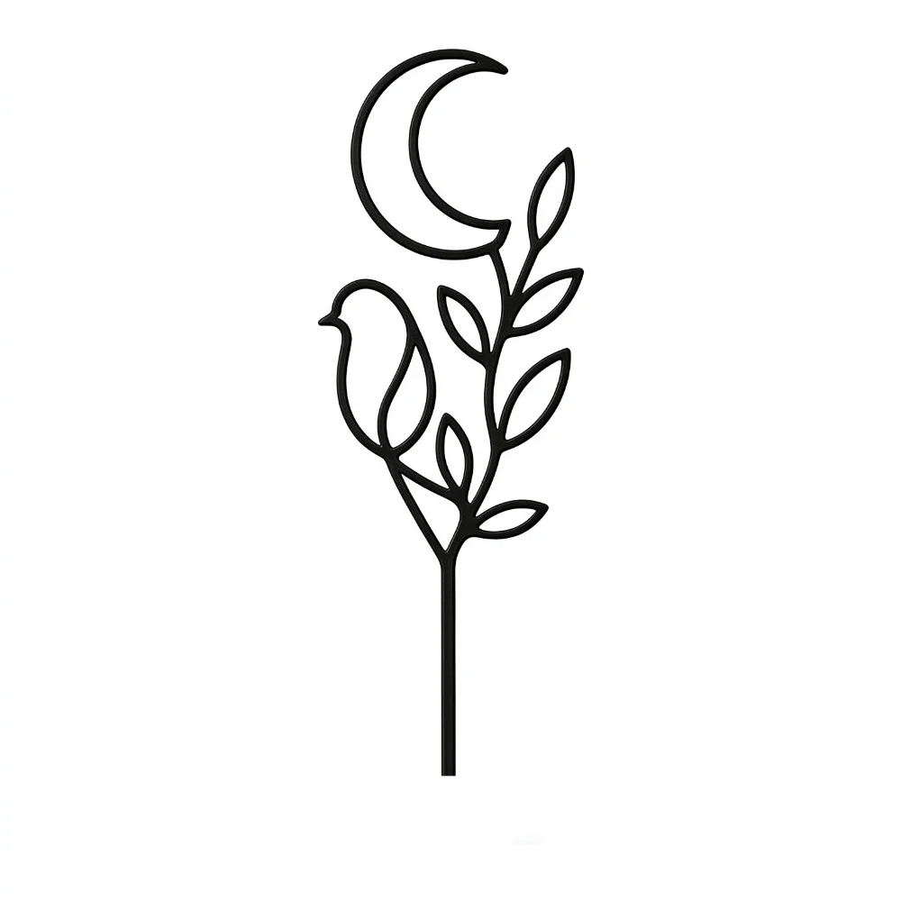 Hollow Out Character Silhouette Plant Stand Moon Bird Abstract Figure Plant Fixed Frame Weather Resistance Strong Load Bearing