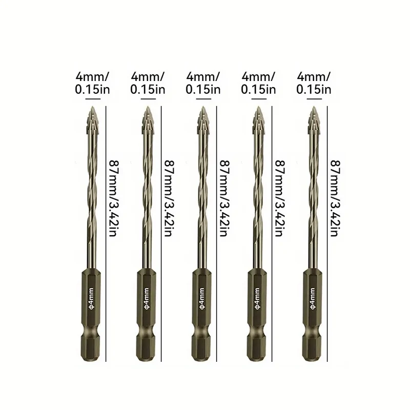 4-12mm Vier-Fluit Zaagtandboor Zaagtandboor Gereedschap Voor Glas/Tegel/Beton/Metaal Boor Set Gereedschap