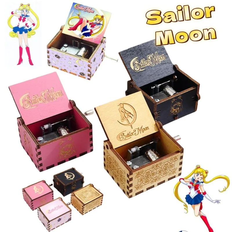 

Музыкальная шкатулка с ручным приводом «Сейлор Мун»: милая и стильная, с мультяшным дизайном, персонализированная, креативная, в подарок на день рождения друзьям