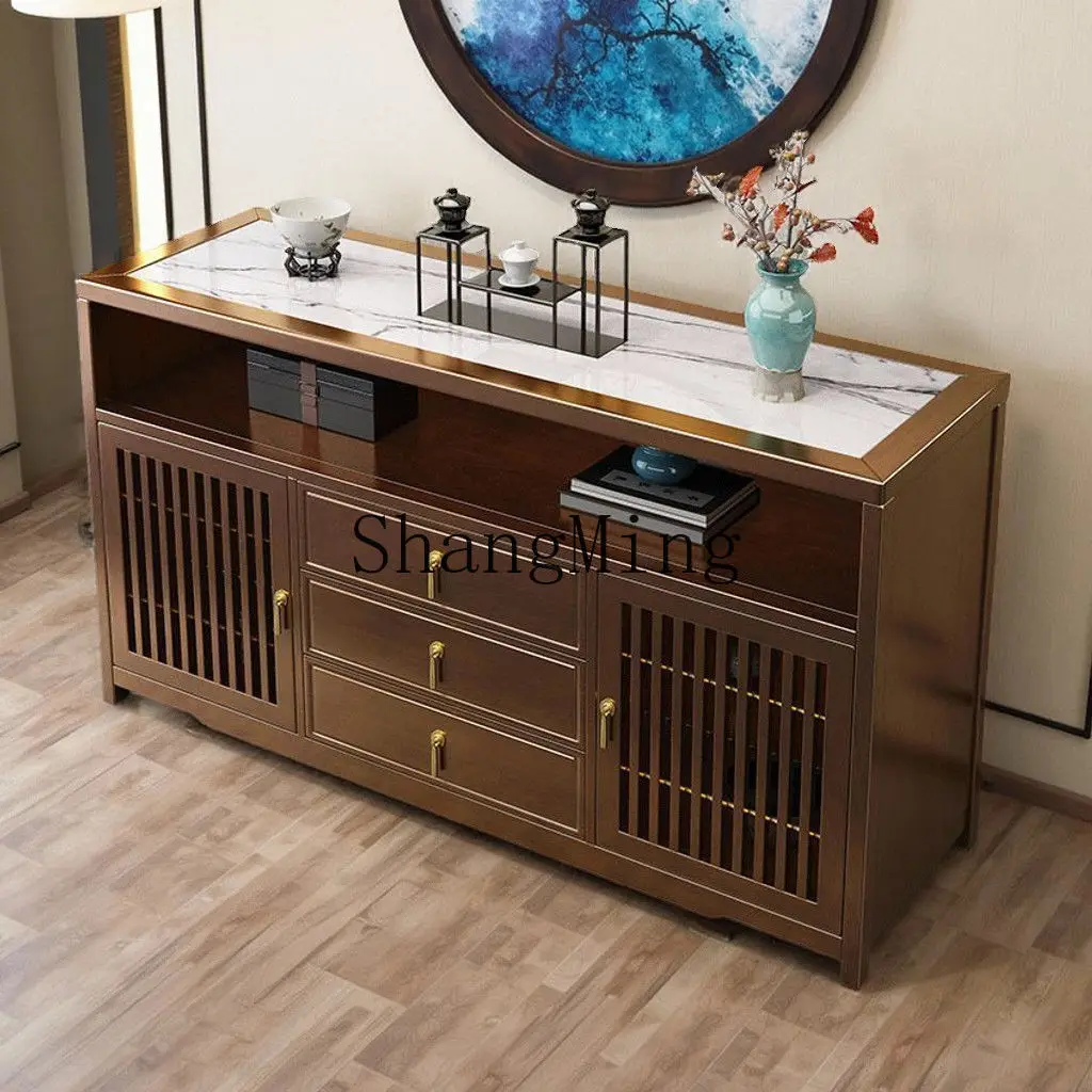 

CL new Chinese dining side cabinet Chinese style light luxury storage solid wood tea cabinet red sandalwood home living room