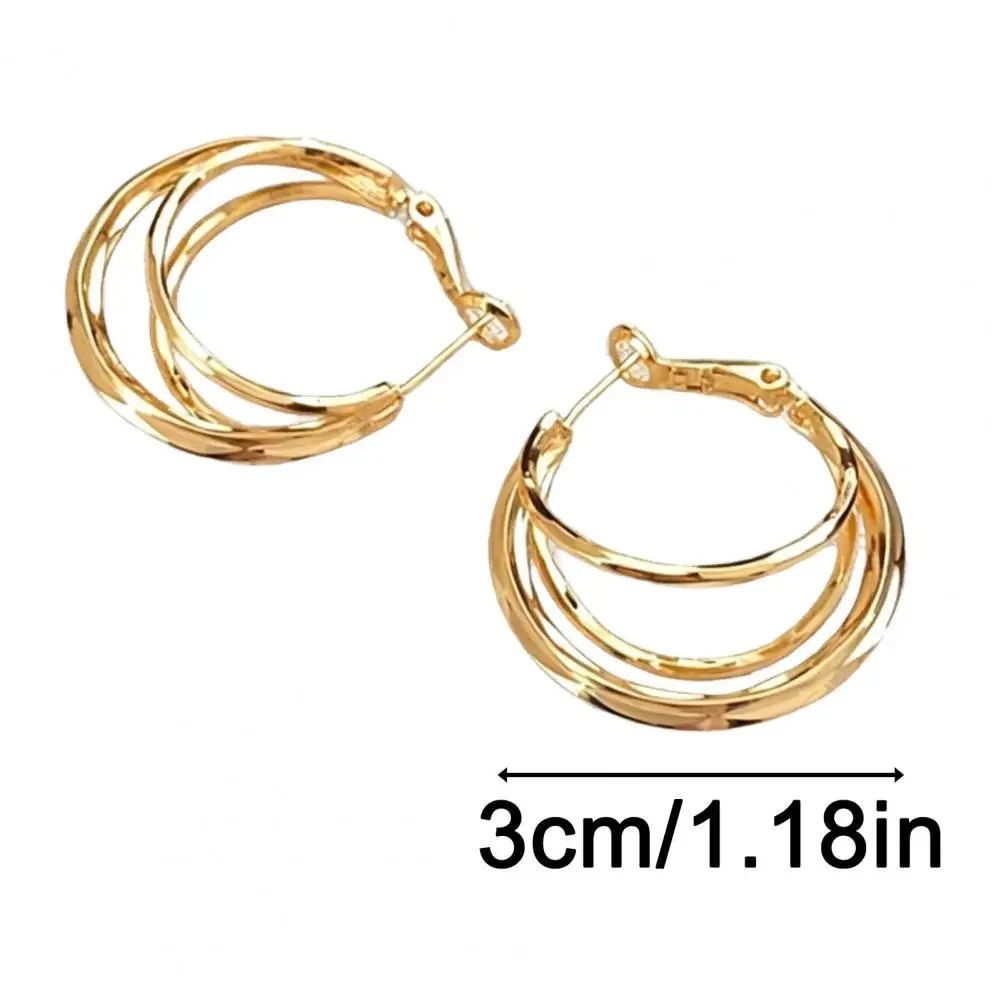 Fine Workmanship Earrings Gold Silver Triple Split Hoop Earrings Multi Hoop Statement Jewelry for Women Stylish Layered Hoop