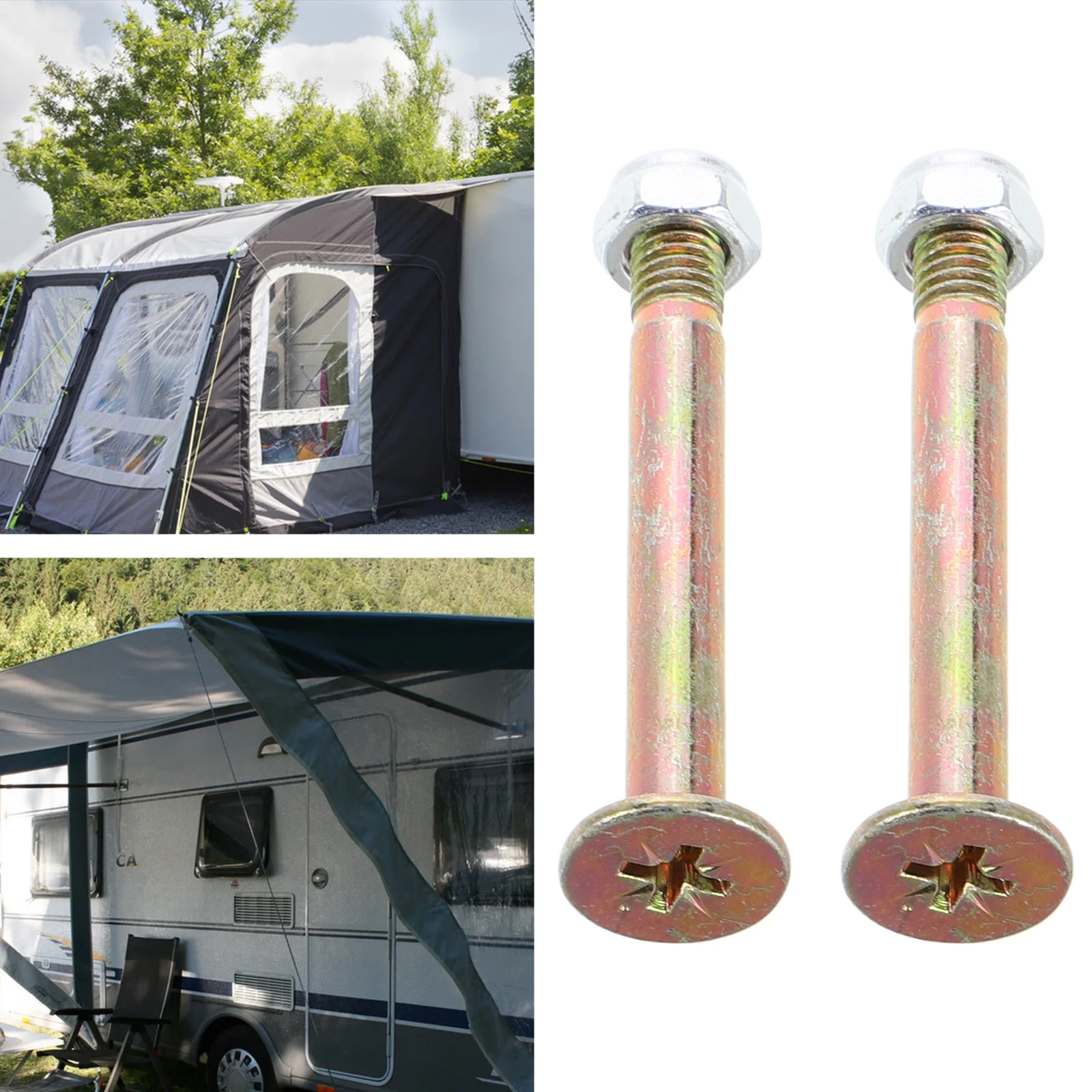 

8 Pcs Support Rod Accessories Durable Metal Rv Awning Bracket Foldable Tent Connectors Camper Flagpole Mounting Screw