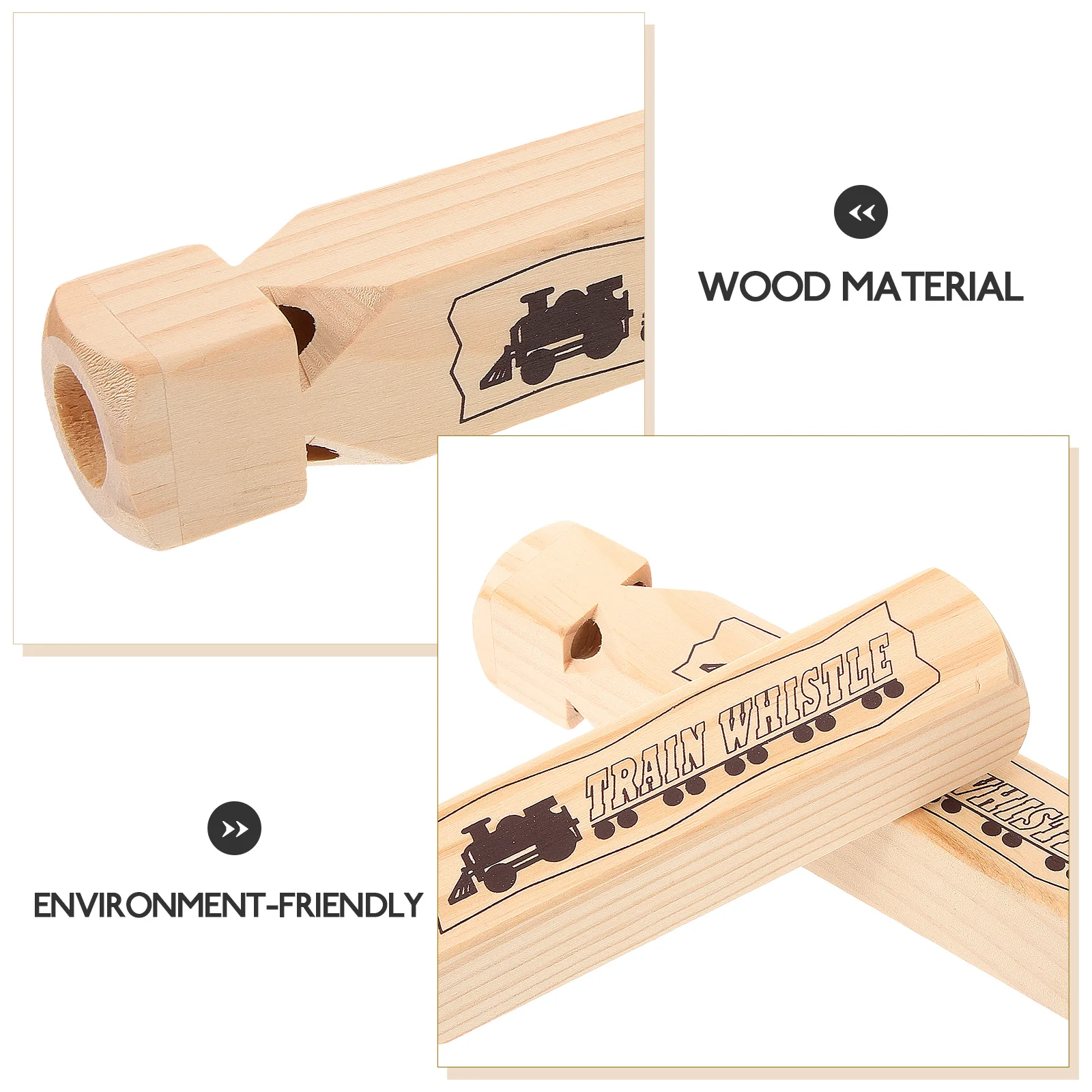 

2pcs Wooden For Cartoon Train Pattern Creative Wind Instruments Musical Baby Sensory Development For Kids Wood Kids Whistle
