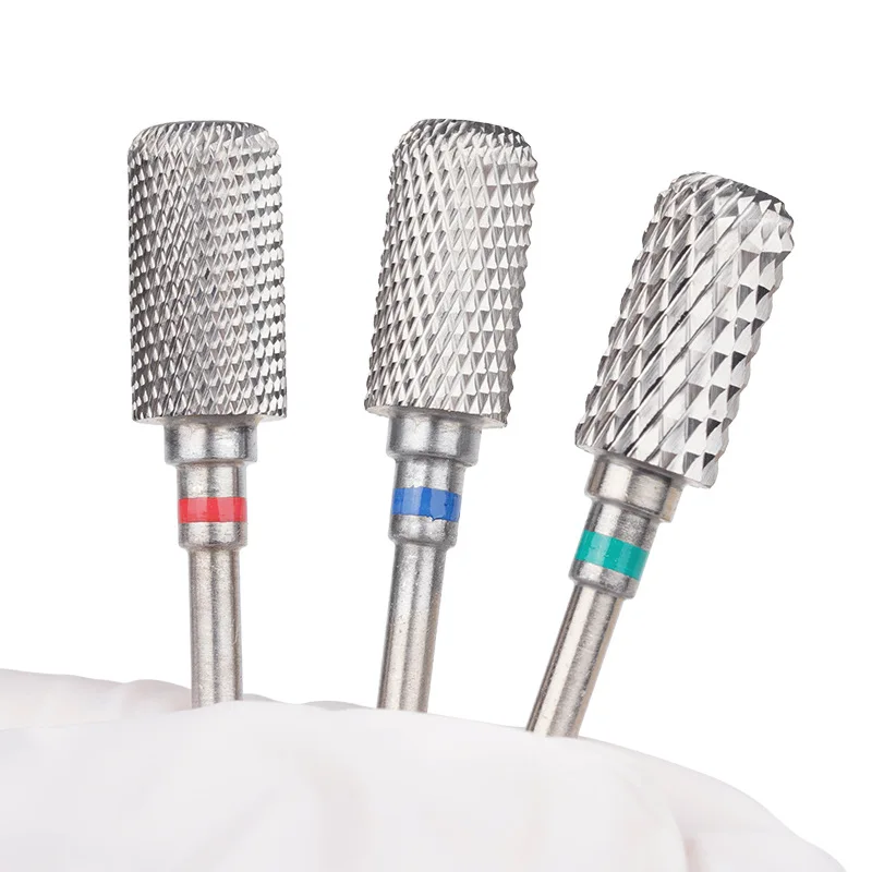 Punta in metallo duro da 3/32'' per manicure pedicure lucidatura gel per cuticole rimuovi polvere per immersione strumento per nail art argento medio/fine