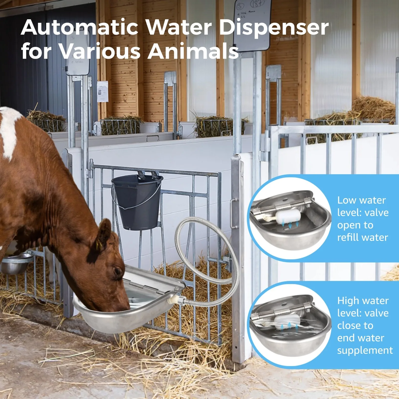 Automatic Water Dispenser For Dogs Dog Water Bowl Dispenser Livestock Dispenser Automatic Horse Waterer Livestock Pet Water Bowl