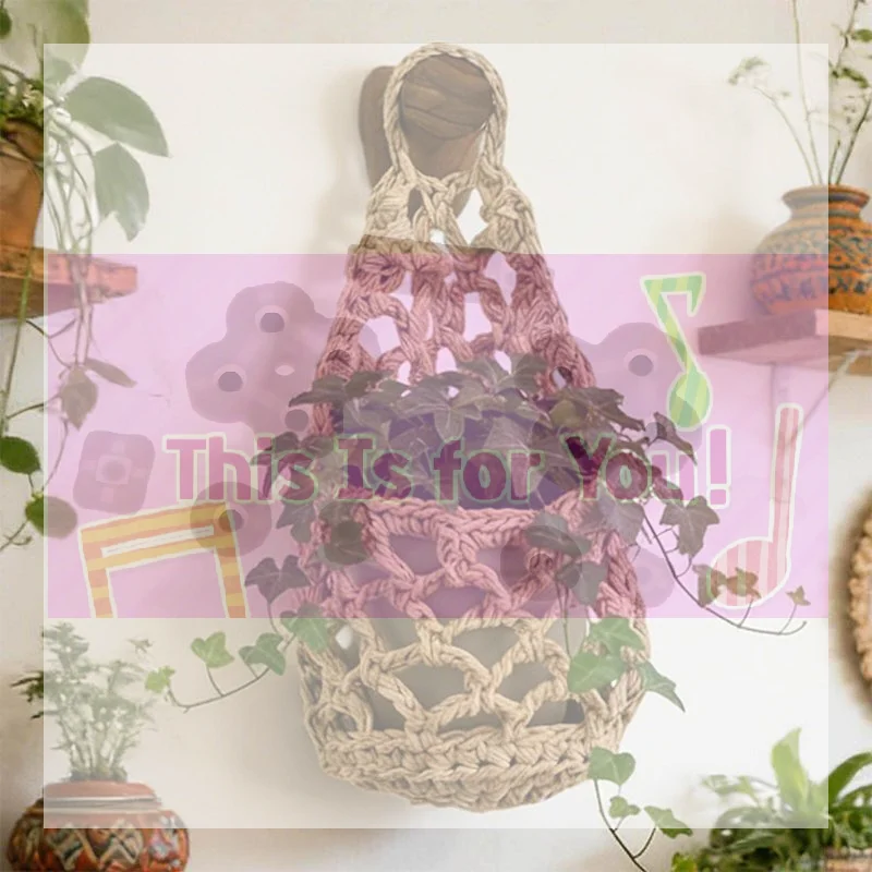 MABoho Macrame Plant HangerBasket For Succulents Cotton Rope Woven Hanging Basket With Net Pouch Home Decoration Organizer