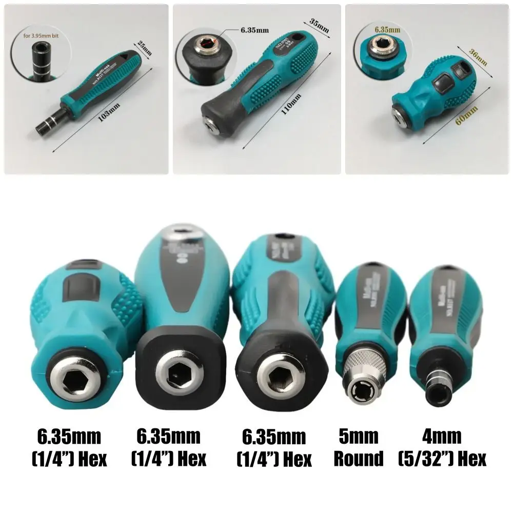 

1Pcs Adapter For Screwdriver Bit Screwdriver Handle 5mm Round Magnetlc Rod Screw Driver Bits Holder Multipurpose 6.35mm 4mm Hex