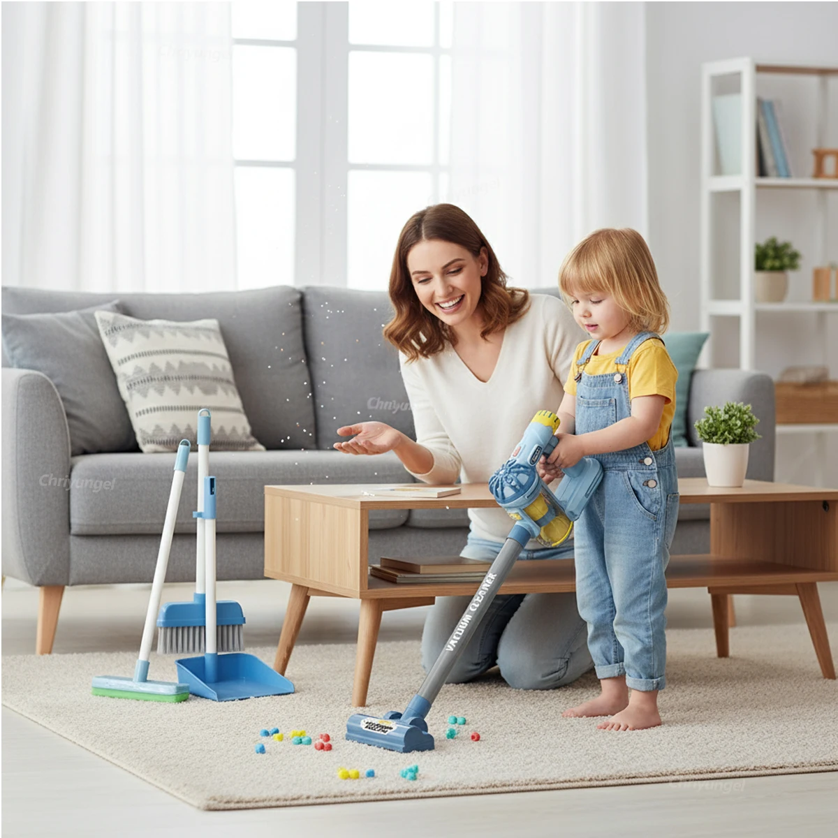 Staubsauger-Spielzeug für Kinder, elektrisch, realistisch, Rollenspiel, Haushaltsreinigung, pädagogisches Geschenk für Kleinkinder, Jungen und Mädchen – Detail 6