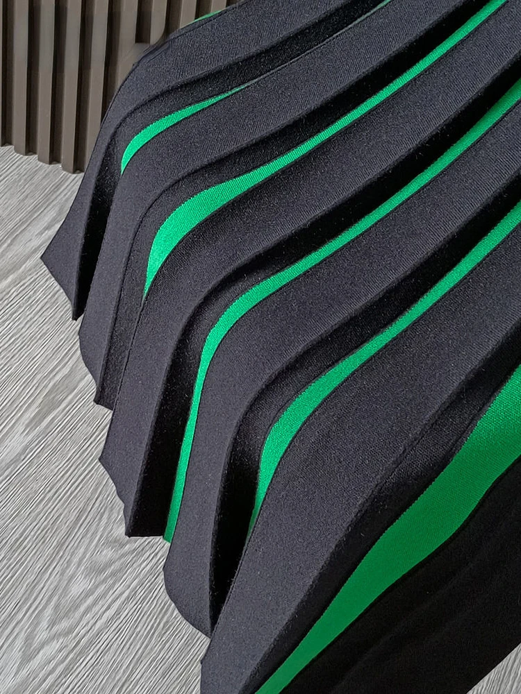 Dzianinowa plisowana spódnica damska jesień zima nowy wysoki stan kontrastowy kolor szykowna, w stylu Midi spódnica damska linia Y2k spódnica plisowana spódnica