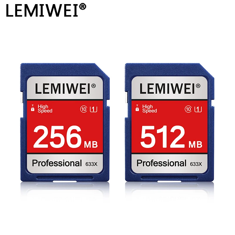 Kartu SD Lemiwei C10 U1, kecepatan tinggi 256MB 512MB 1GB 2GB merah asli kartu SDXC kartu memori Flash profesional 633X untuk kamera