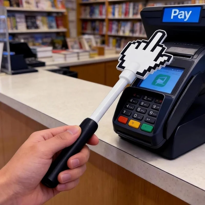3D Printed Middle Finger Gesture Payment Wand Tap to Pay Magic Stick with NFC Contactless Creative Gadget Gift for Tech Lovers