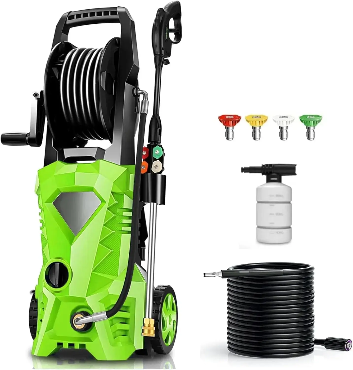 

Pressure Cleaner High Power Cleaner with Soap Bottle for Home, Car Washing, Fence Cleaning, Patio (Green)