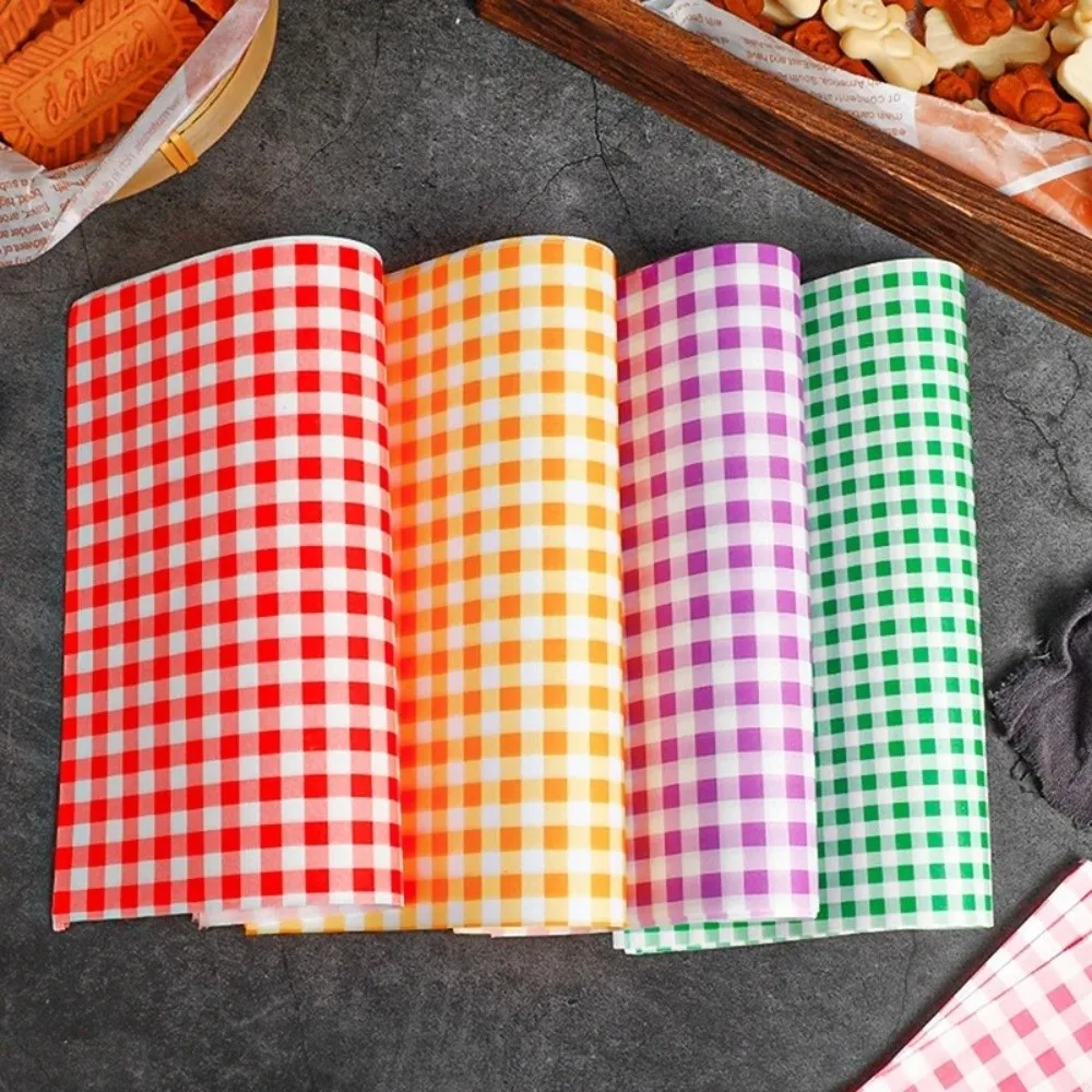 100pcs Multicolor Greaseproof Baking Paper Non-Stick Disposable Sandwich Paper Pre-Cut Sheets Food Placemat Paper Picnic