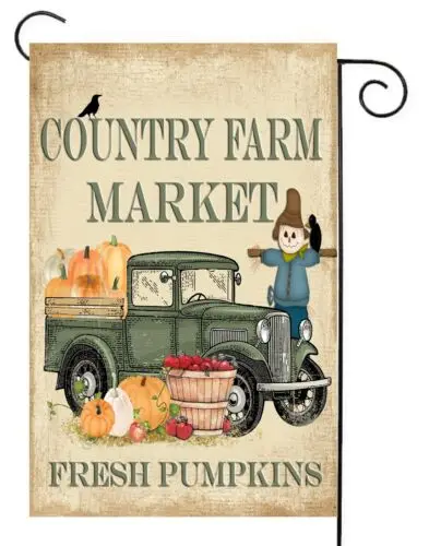 Country Farm Market  Garden Flag  ~ 12x18 ~  Double Sided ~  Quality Flag