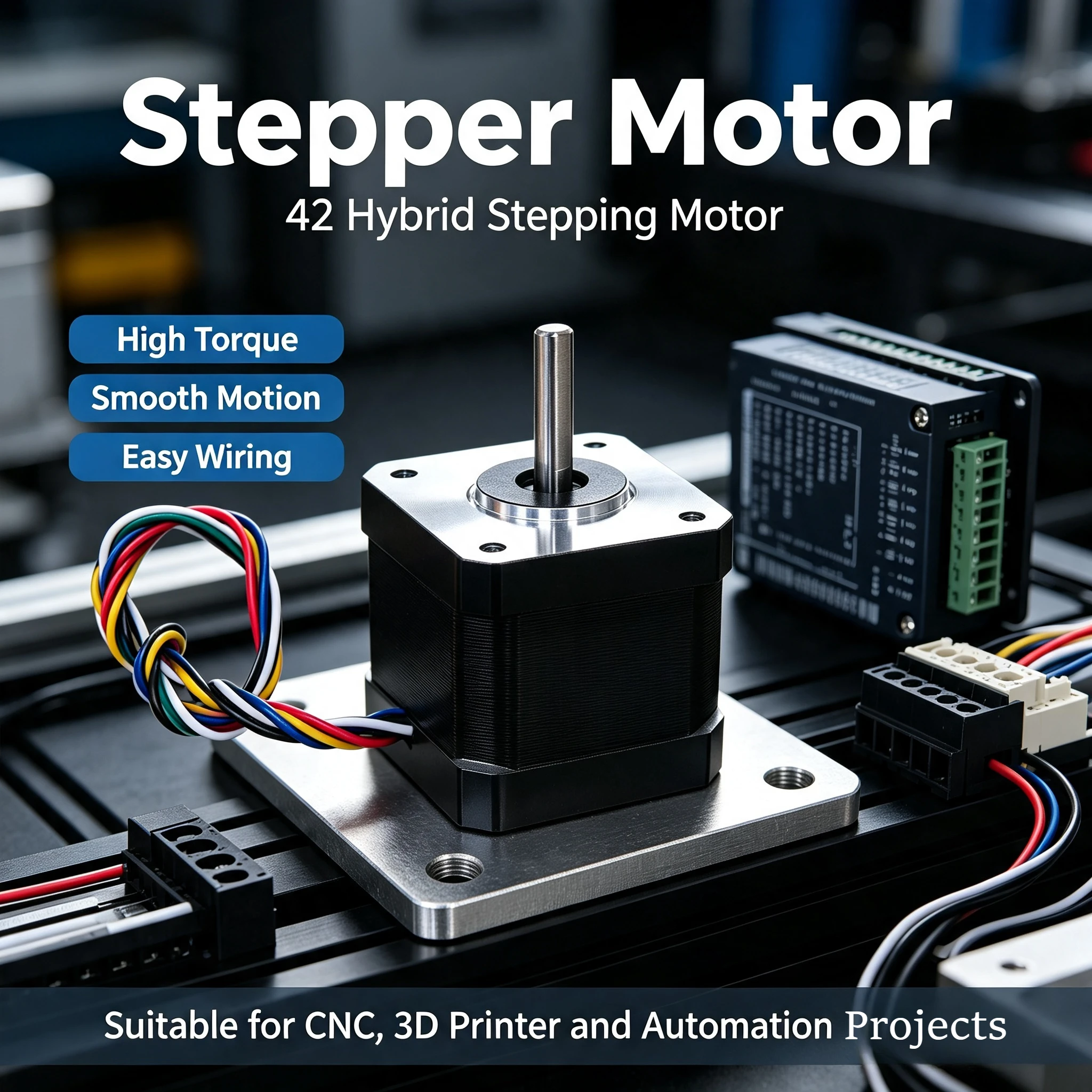 OK42STH38‑1206A NEMA17 42mm Stepper Motor, 4‑Phase 6‑Wire, 1.2A Hybrid Step Motor for CNC 3D Printer Robotics