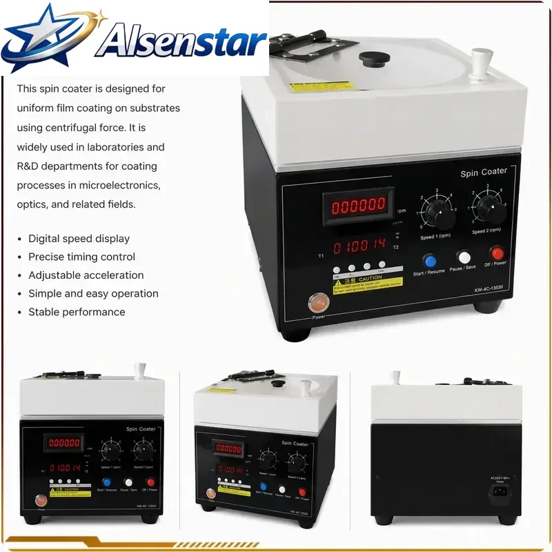 Laboratory Compact Spin Coater KV1550 High-speed Benchtop Spin Coater Spin Processor for Sol Gel and Wafer Coating Photoresist
