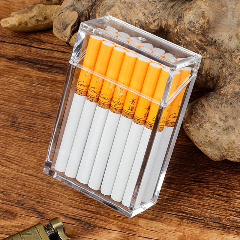 Transparent Cigarette Case Box Holder Container Lighter Cigarette Box Portable Cigarette Storage Box Smoking Accessories