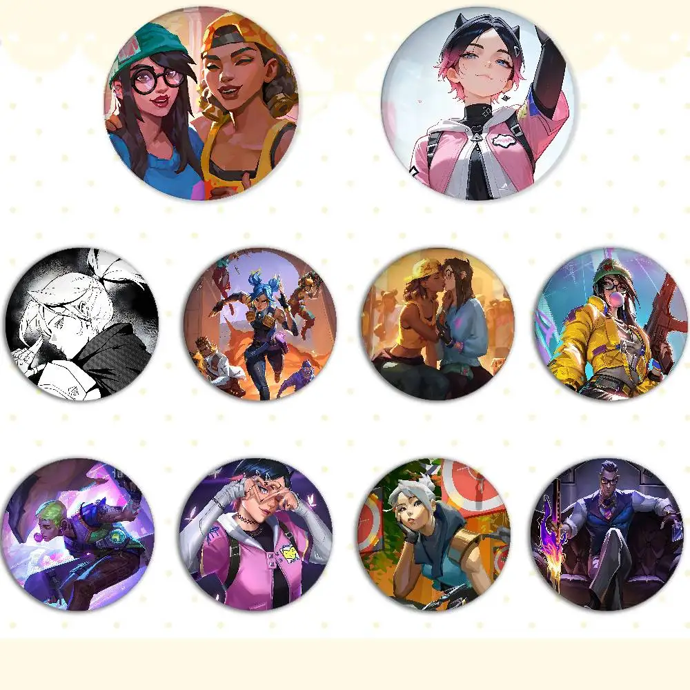 Insignias de Videojuegos V-VALORANT, Botones Creativos con Frases Divertidas, Insignia para Ropa, Mochila, Joyería, Regalo para Niños y Amigos