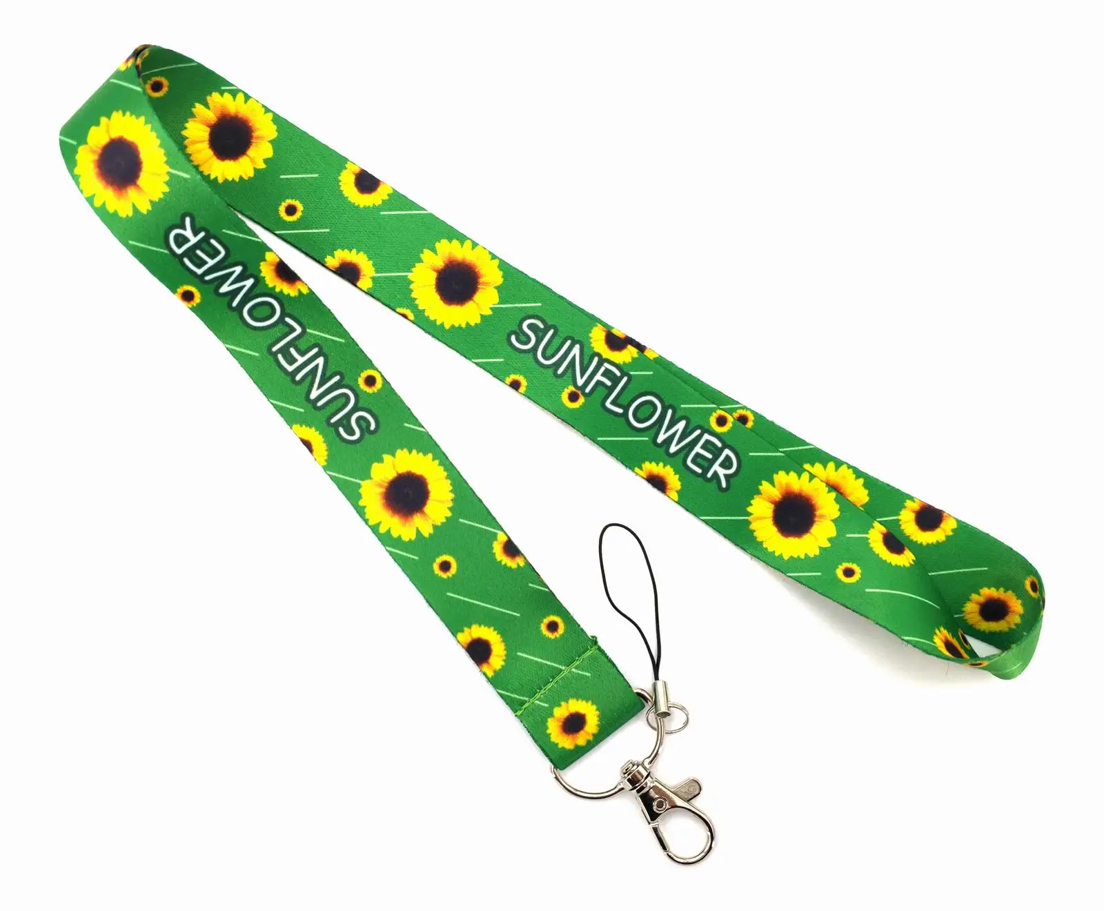 Cartoon chrysanthemum sunflower Key Lanyard ID Badge Holders Animal Phone Neck Straps with Keyring Phone Accessories D061