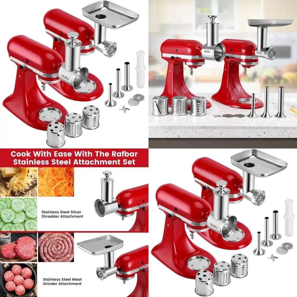 

Миксер KitchenAid Насадки из нержавеющей стали: мясорубка, слайсер, измельчитель и терка для сыра — можно мыть в посудомоечной машине