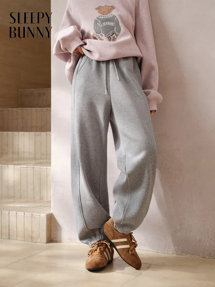 

Толстые флисовые брюки для женщин, женские уютные спортивные штаны с эластичной резинкой на талии и завязками, повседневные свободные теплые зимние брюки для отдыха