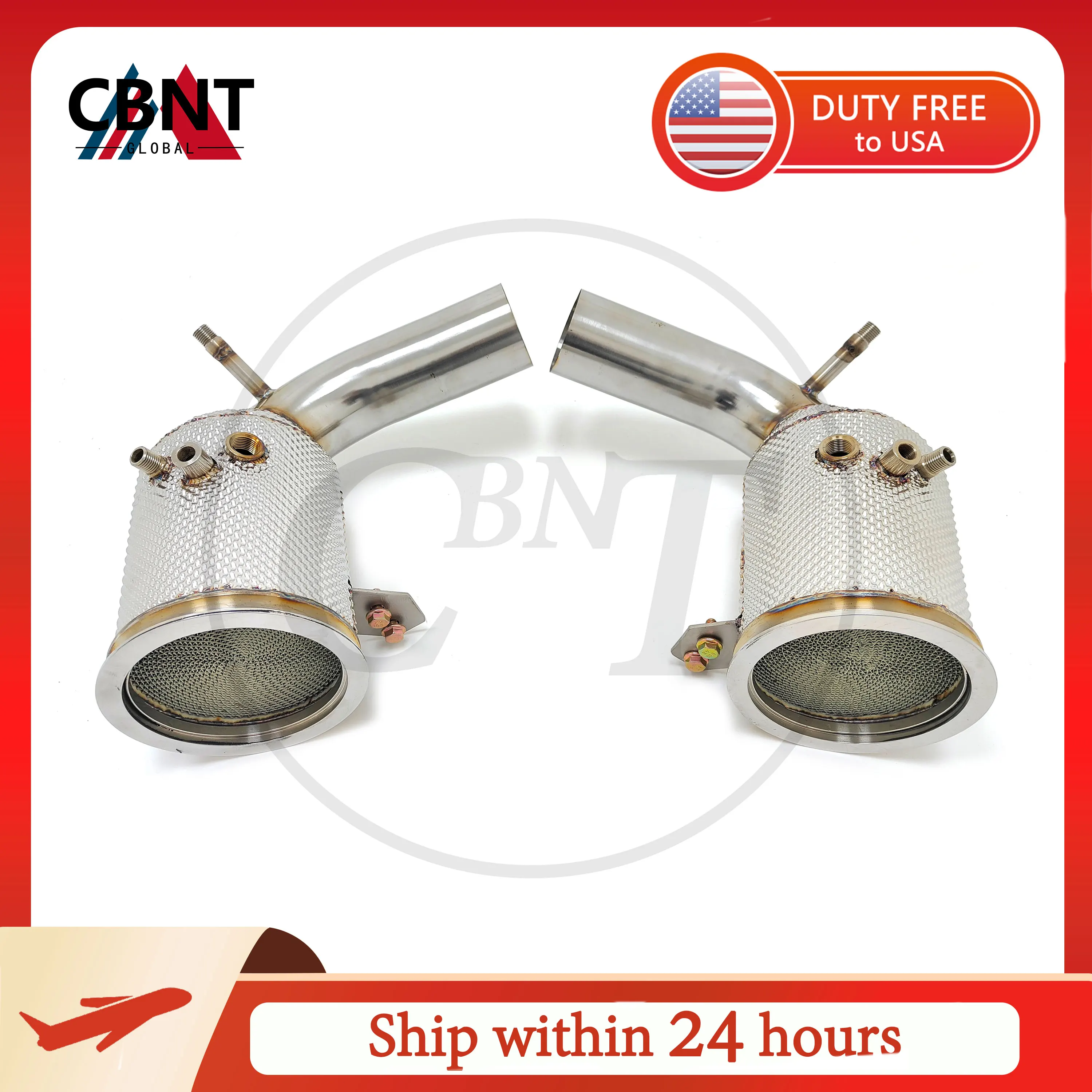 

CBNT for Porsche 911 992 3.0T Catted/Catless Downpipe with OPF Exhaust Header with Heat Shield SS304 High Flow Exhaust-pipe