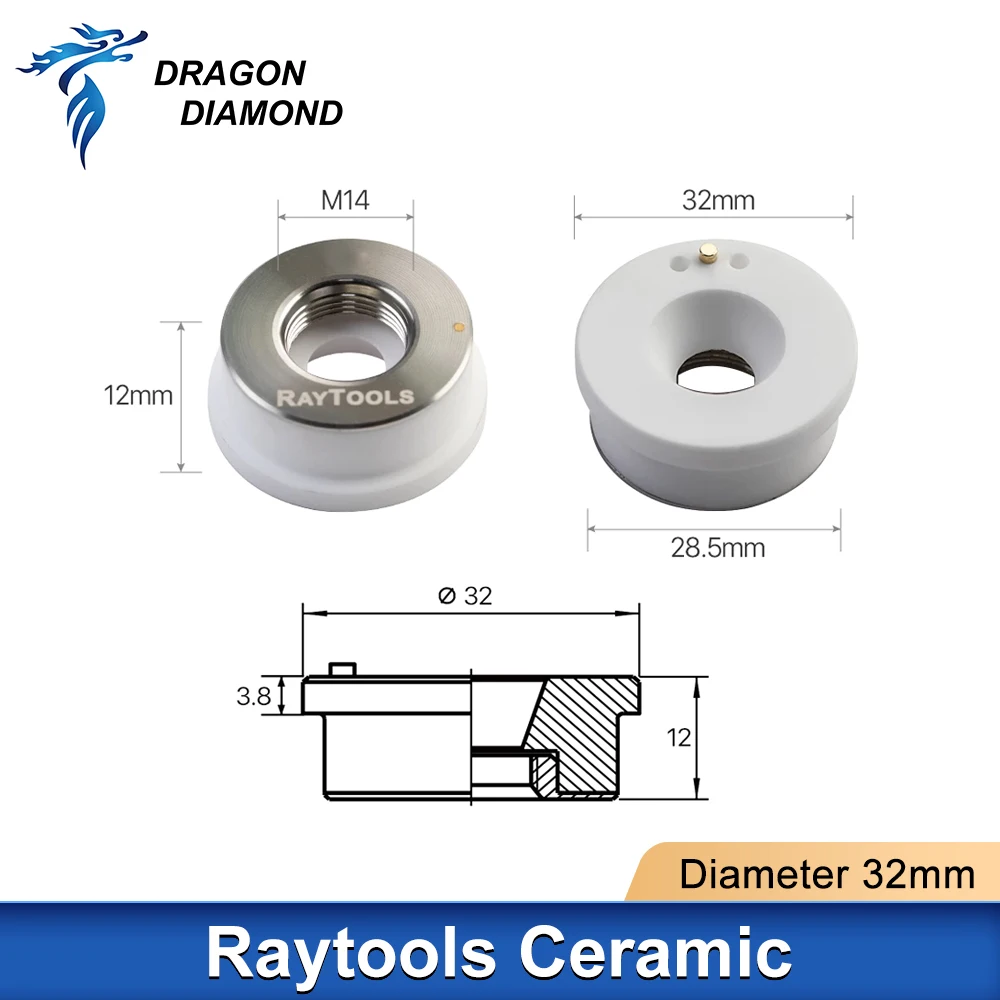 Original Raytools Laser Ceramic Ring Dia.28/32mm Laser Nozzle Holder For Raytools Fiber Laser Cutting Head Raytools Laser Parts