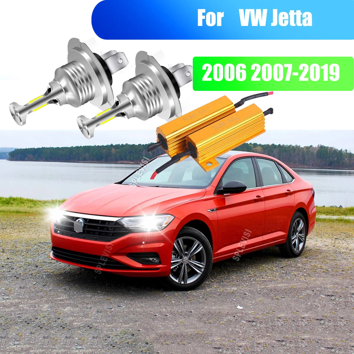 

LED H7 White Headlight Bubls Radio Audio Anti-interference Fault Canceler For VW Jetta 2006 2007 2008 2009 2010 2011 2012-2019