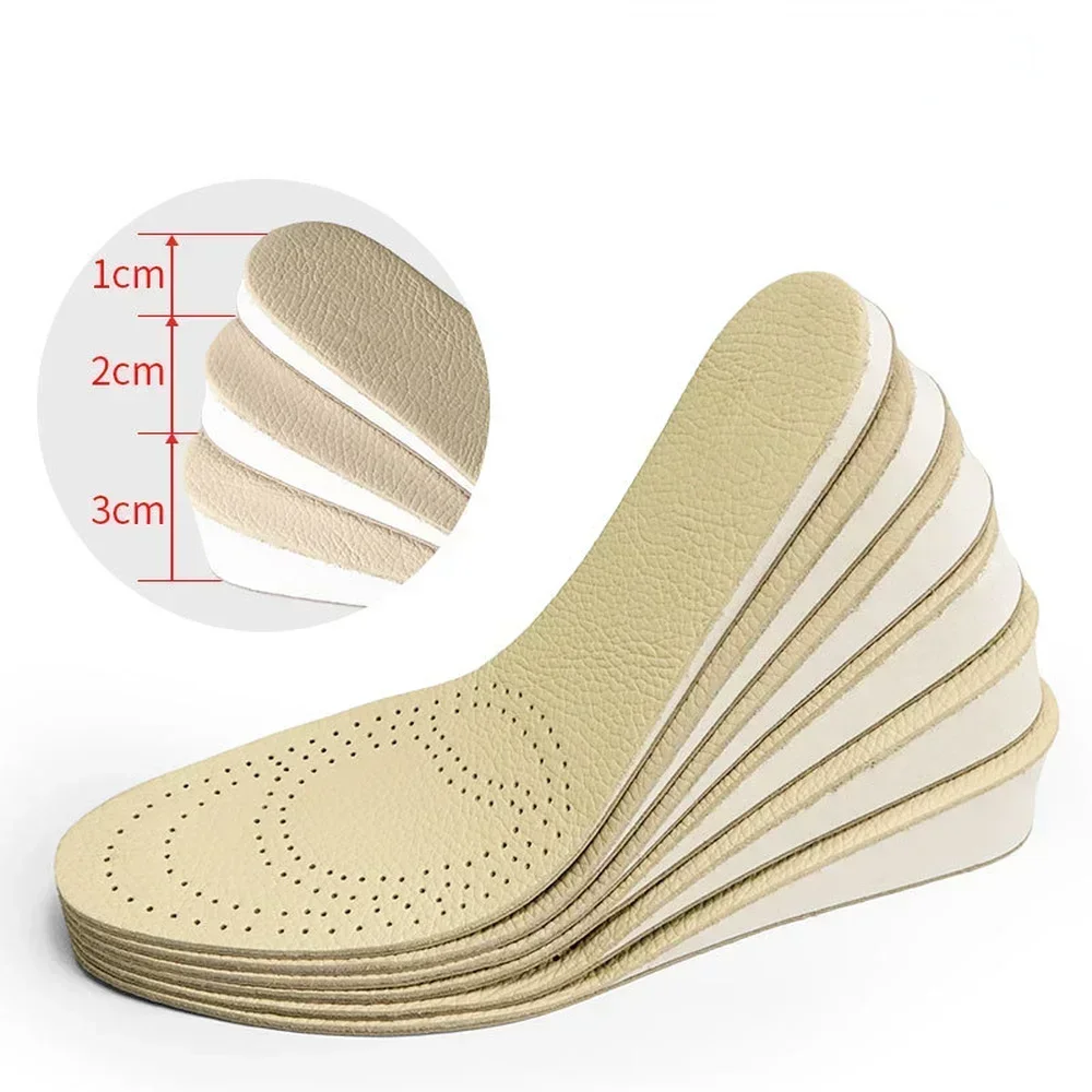 Plantilla deportiva para calzado informal, piel de vaca de doble cara, almohadilla elevadora, transpirable, absorción del sudor, desodorante, choque deportivo A