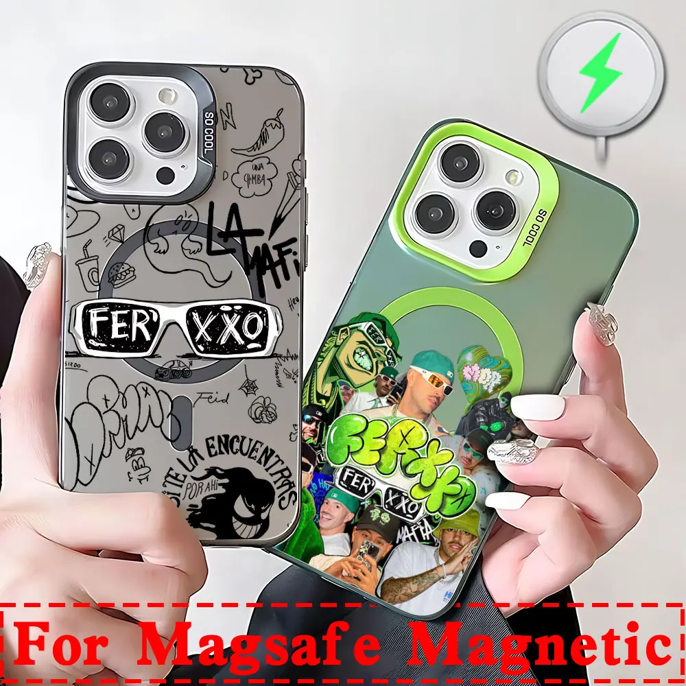 Magsafe-iPhone用磁気ケース,落下防止ソフトシルバーメッキケース,nitro jam ferxxo,11,12,13,14,15,16 pro max plus