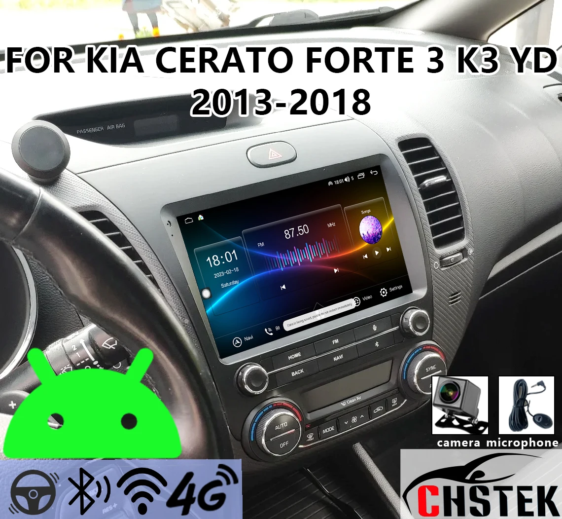 CHSTEK Car Navigation For Kia K3 Cerato 3 Forte YD 2013-2018 Android 4G WIFI GPS Central Smart Car System Multimedia Handsfree