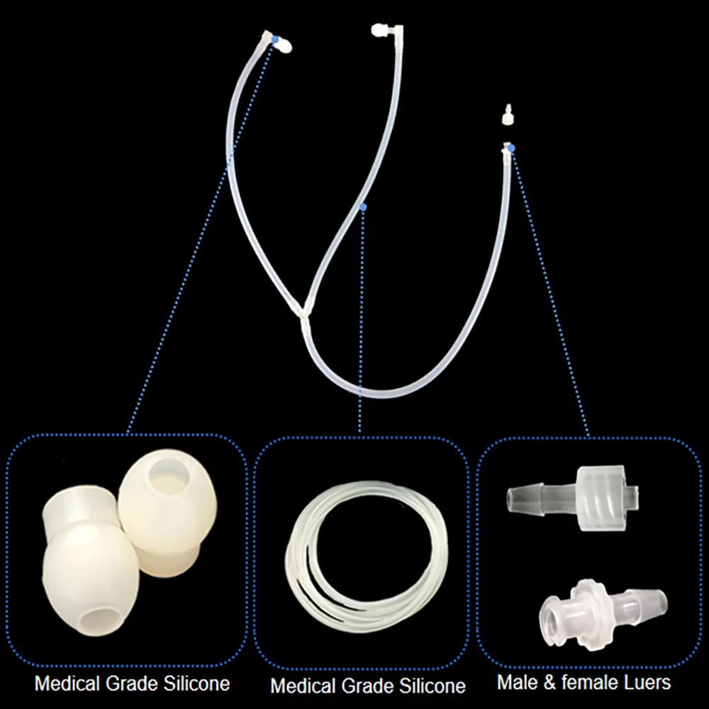 Medical Ozone Stethoscope for Ear Insufflation with Soft Silicon Earplug