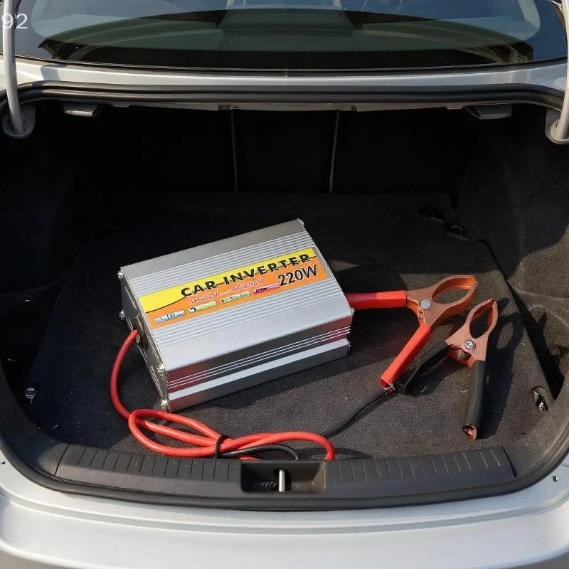 Car Compatible 220W Solar Power Inverter with USB Voltage Transformer, DC 12V to AC 220V Converter and Battery Adapter