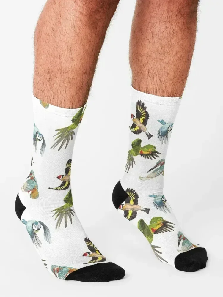 Birds in flight Socks floral Christmas christmass gift Children's Socks For Man Women's