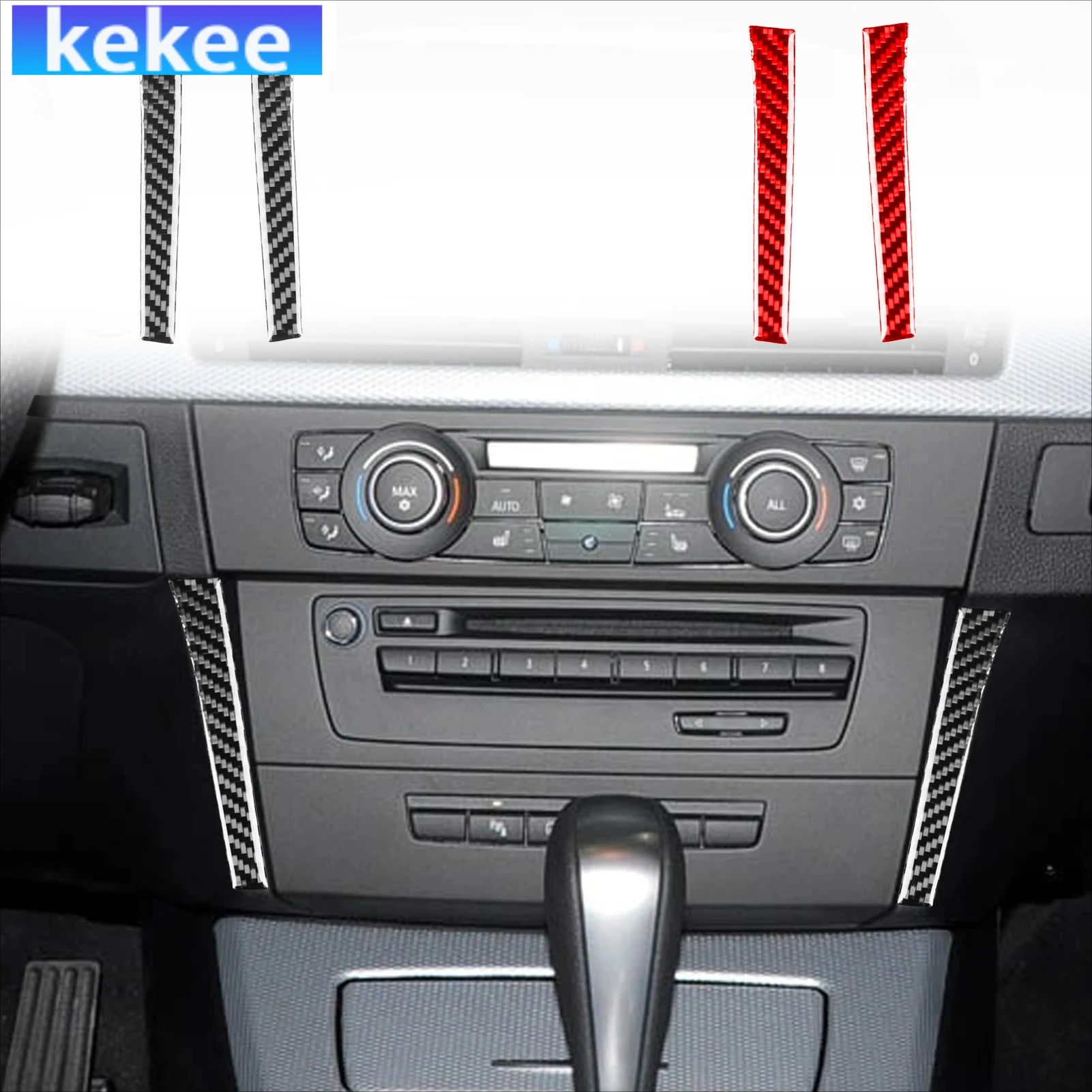 

For BMW 3 Series E90 2005-2012 Carbon Fiber Center Console Dashboard Radio AC Decoration Cover Sticker Car Accessories Interior