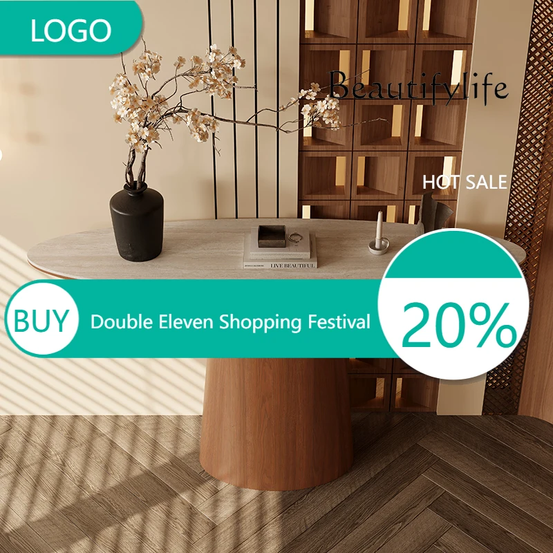 

T French Medieval Style High-end Porch Table Decorative Cabinet Entrance Living Room Entrance Walnut Porch