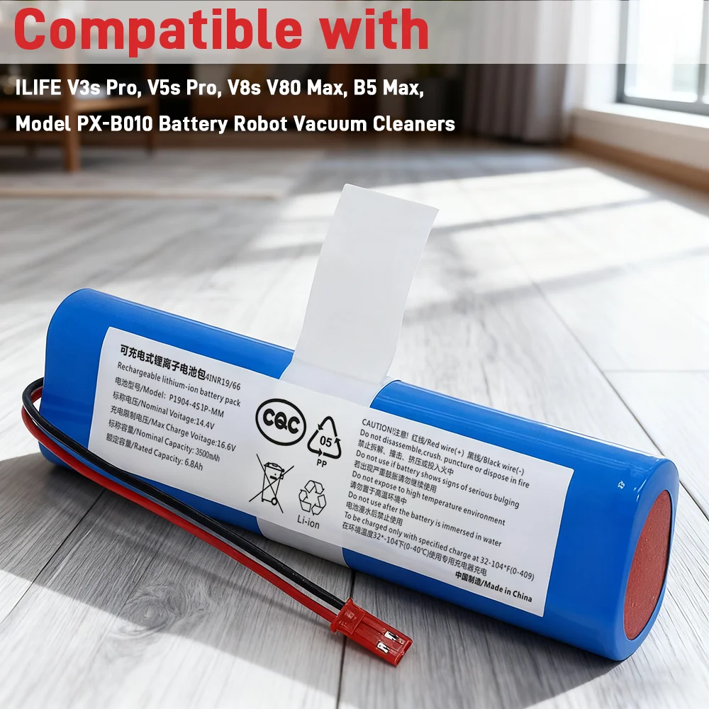 

High Capacity 14.4V 3500mAh Battery Pack Replacement for ILIFE V3s Pro V5s Pro V8s V80 Max B5 Max PX-B010