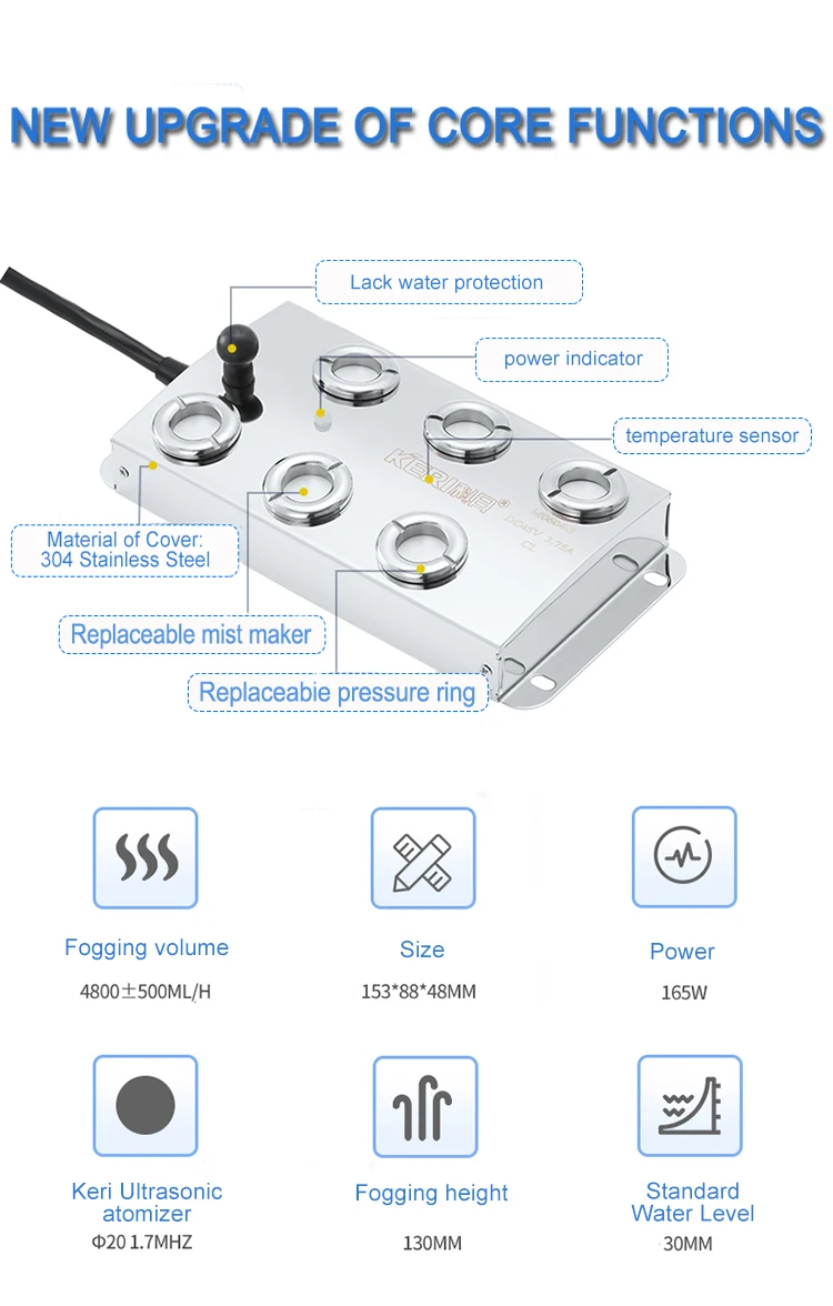 Industrial Humidifiers Keri M0604 6head Ultrasonic Mist Maker  Module Ultrasonic